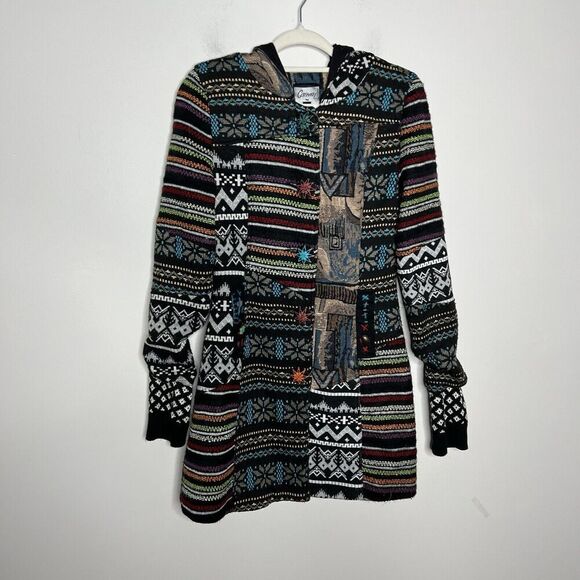 Carmen Patchwork Tapestry Coat Womens Small Boho Art to Wear Made In Brazil - Picture 5 of 12